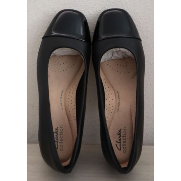 Clarks 26153413 WMN Sz 8.5W Black Leather/Synthetic Combo Marilyn Sara Pumps - Picture 2 of 13